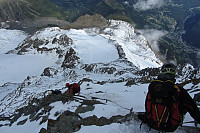 Bratthenget fra Tête Rousse hytta til Aiguille du Goûter.