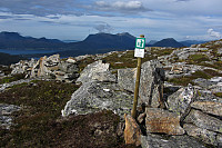 Ved dette skiltet er Ålesund sitt høyeste punkt.