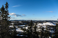 Flott utsikt nordvestover fra Rognkleivåsen.