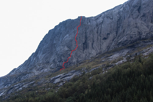 Grovtegning av ruta sett fra i nærheten av Kårstadstølen.