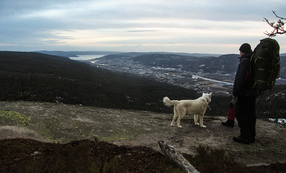 Flott utsikt mot Drammen fra Hoggsfjell.