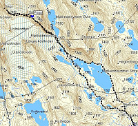 GPS-track over dagens rute (utelatt delen fra
Eidsbugarden til Mjølkedalsvatnet).