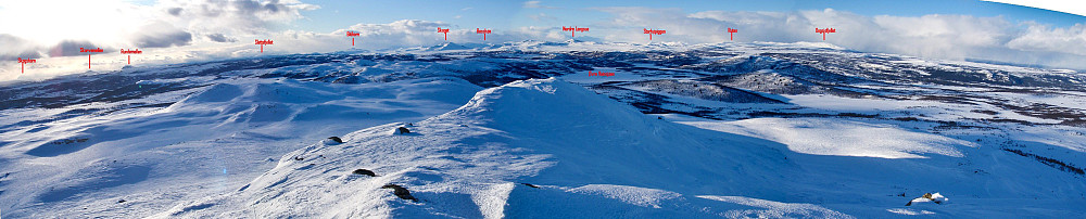 Panorama image from the summit towards west-northeast.