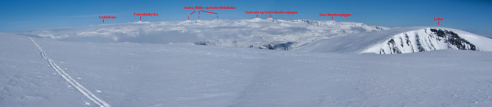 Panorama 1 fra Veslfjelltinden.