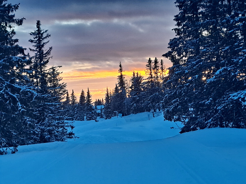 Solnedgang på Sjusjøen