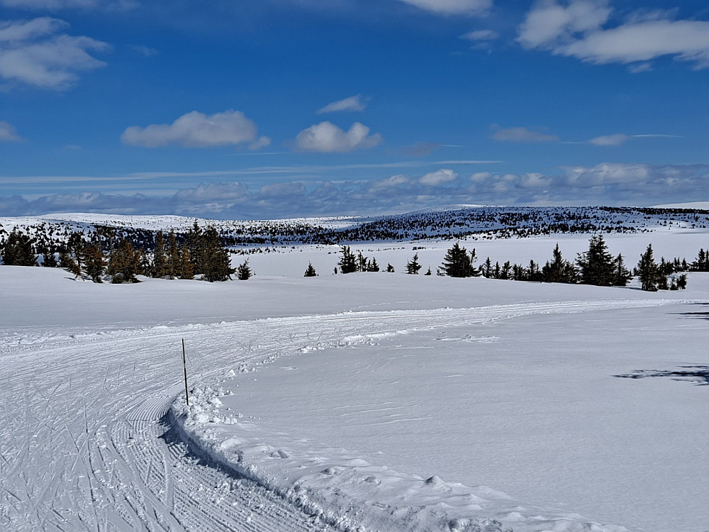 Ser over Reinsvatnet mot Hitfjellet og Kriksfjellet
