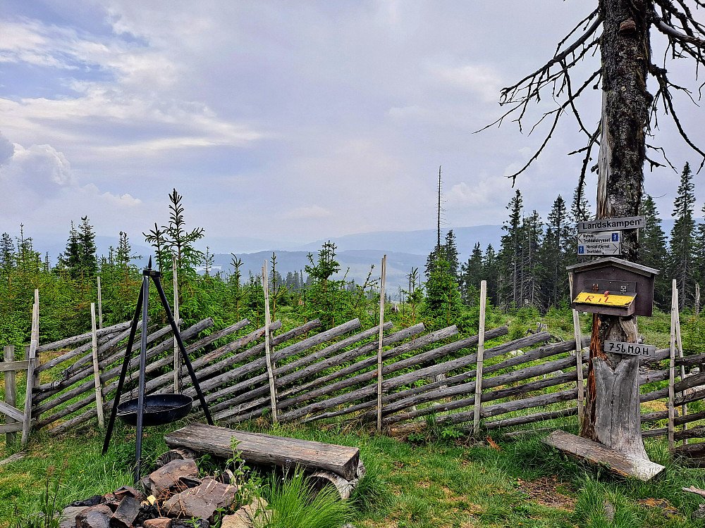 Ved gapahuken på Landskampen