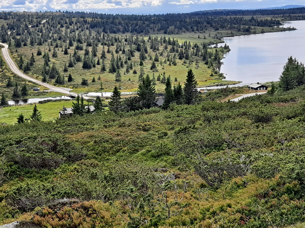På utsiktsplassen, skimter Per Ole på brua