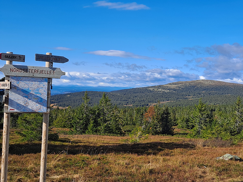 Ved sti-og løypekrysset Nordseterfjellet