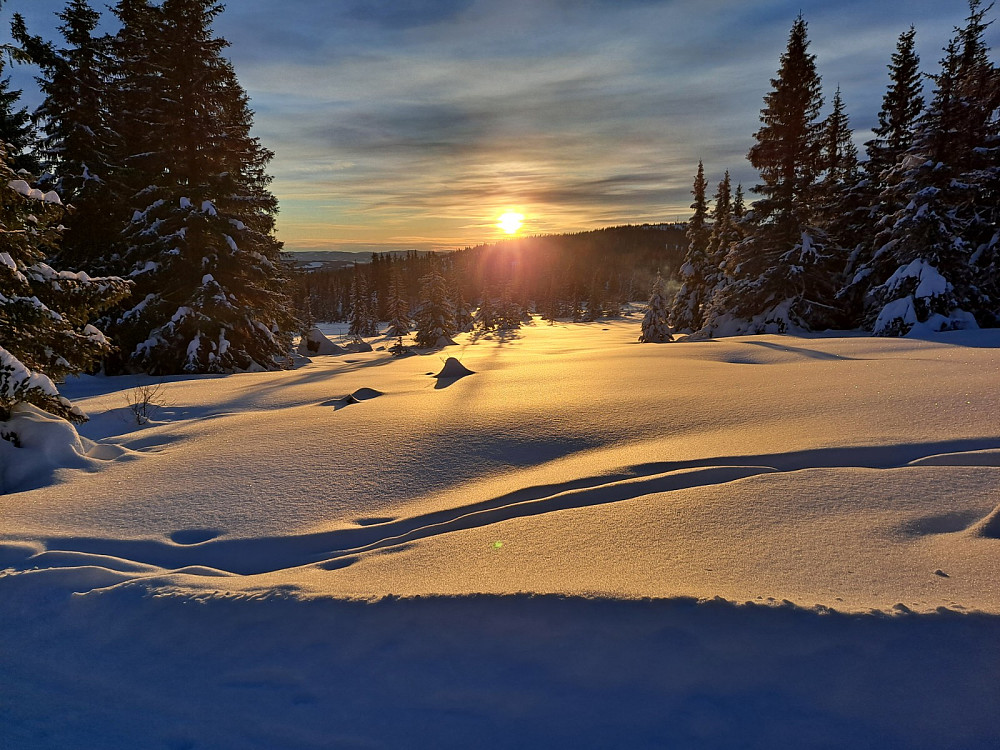 Solnedgang ved Grøtåshaugen