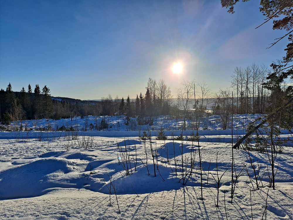 I lysløypa, skimter Mjøsa