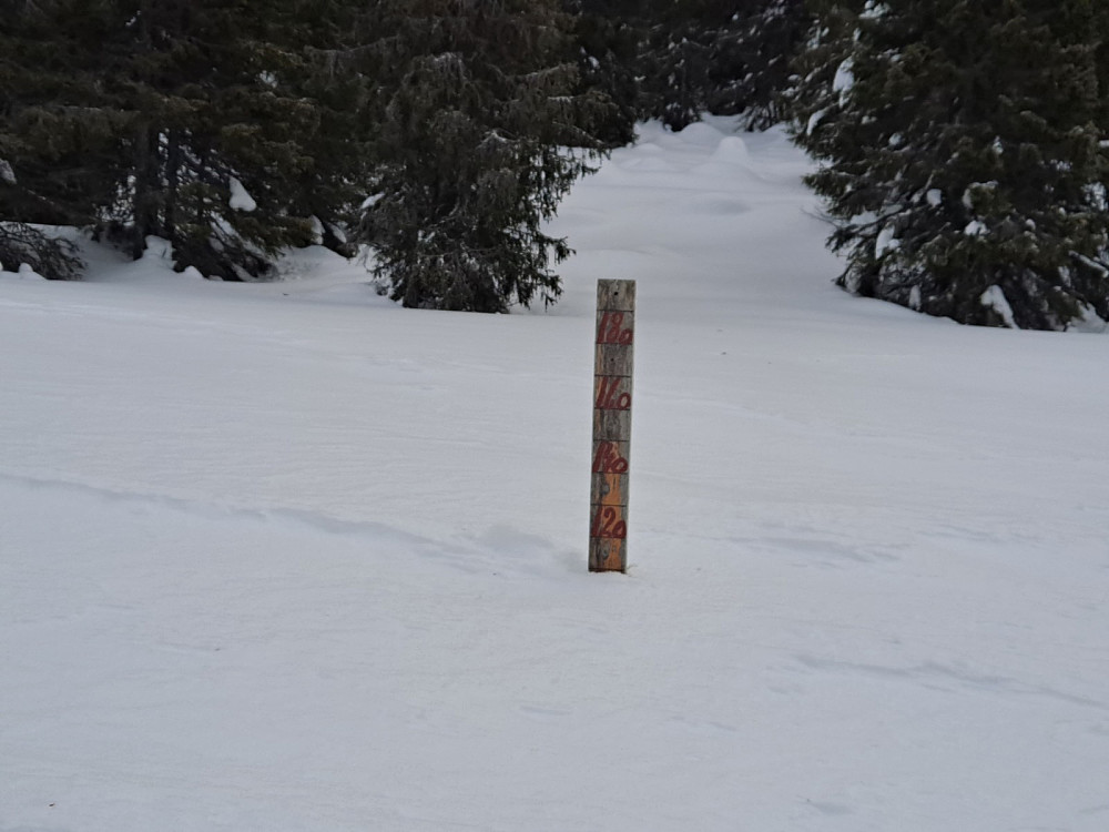 Ser ut til å være 110 cm snø