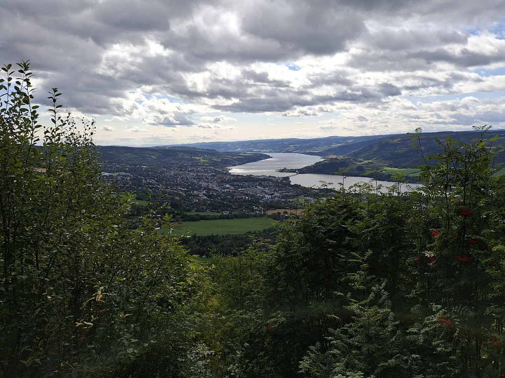 Utsikt mot byen og Mjøsa