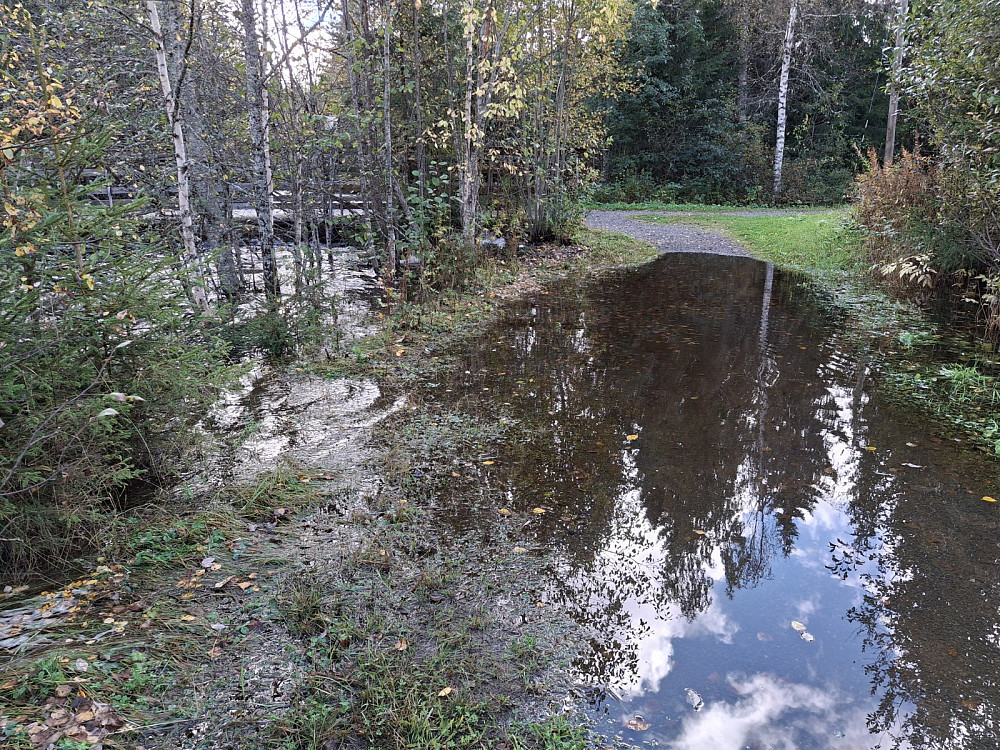 Mesnaelva har flømmet over