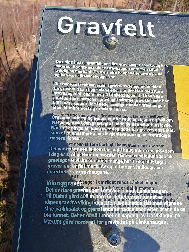 Info om gravfeltet på  Lånkehaugen
