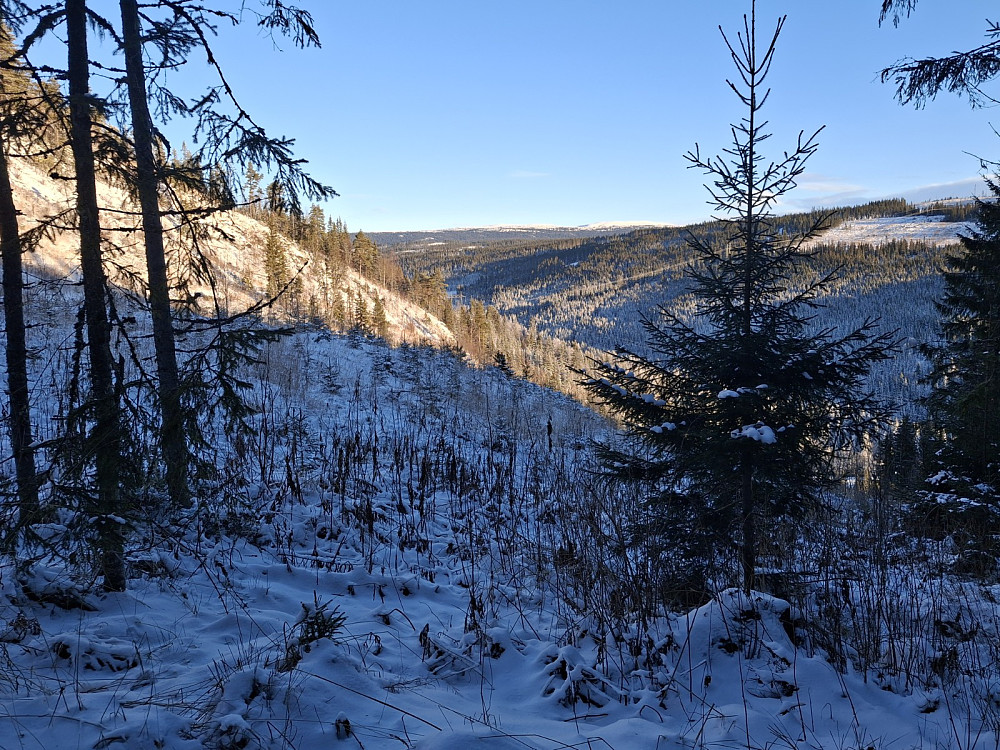 Ser mot Slåseterjellet og Nevelfjell på veg oppover