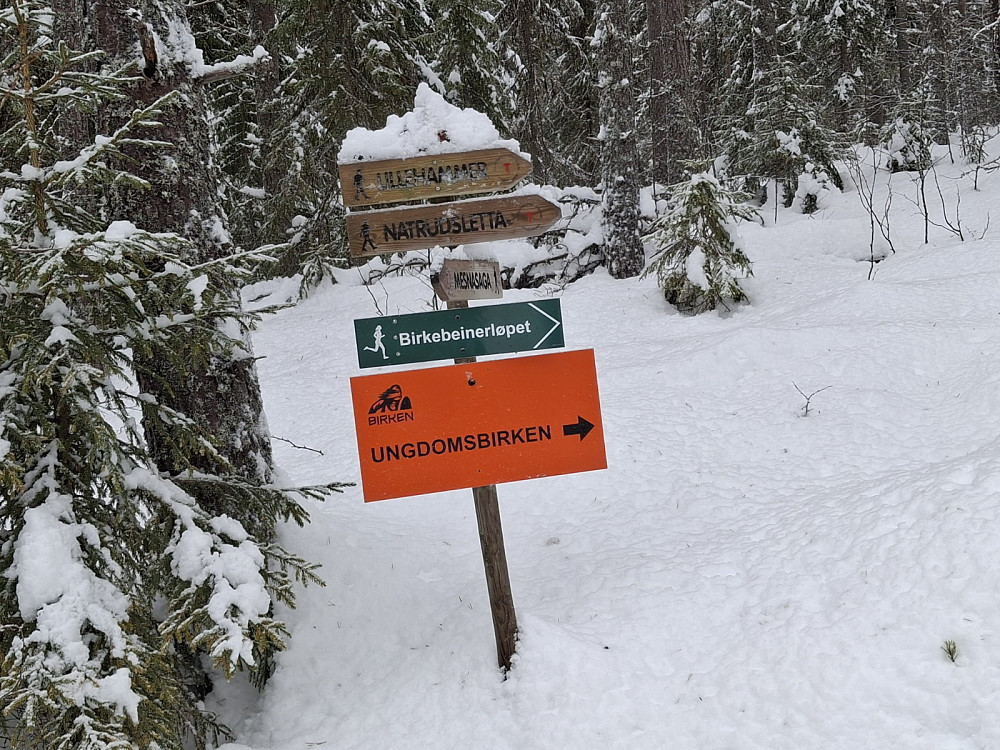 Ved starten på den øvre løypa