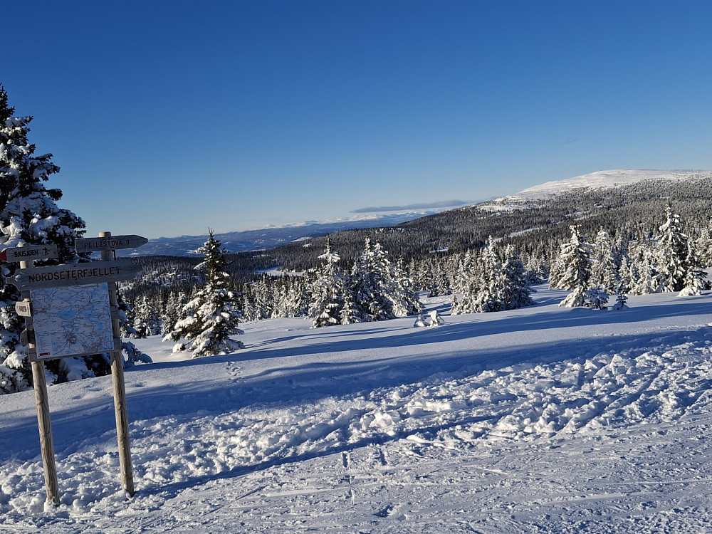 Ved sti- og løypekrysset Nordseterfjellet