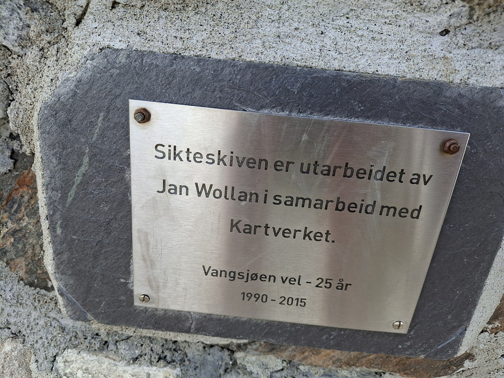 INFO om sikteskiva på toppen av Rabalsmellen