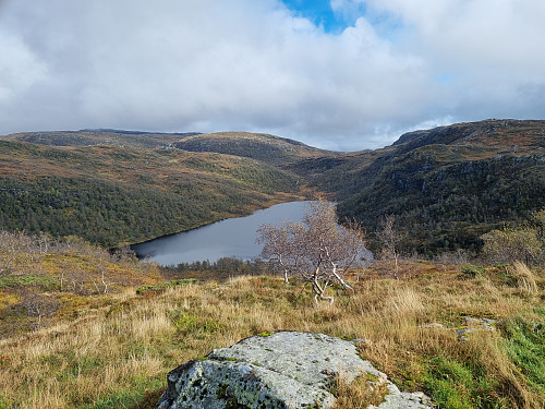 Frå toppen av Midtifjellet med utsikt mot Torvevatnet