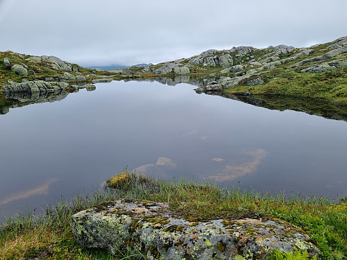 Blikkstille vatn på toppen Halbrensnipa