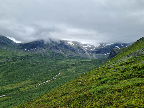 Utsikt mot Kaldekari/Jostedalsbreen