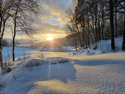Rakk akkurat dei siste solstrålane etter jobb 