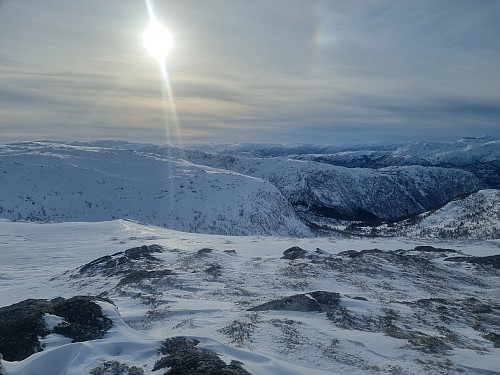 Solskinn på toppen av Kvannfjellet