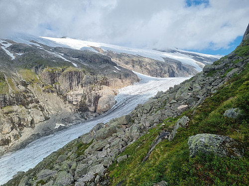 På veg opp mot Kvannefjellet. Haugabreen