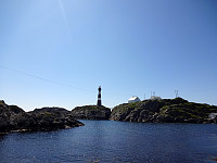 The impressive lighthouse on Hellisøy in the southwest of Fedje