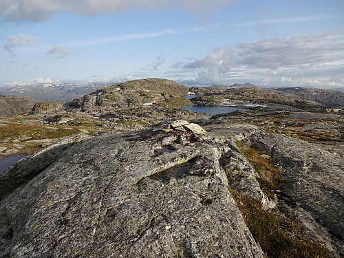 På høyeste punkt 225m SSV for vardepunktet. Elvershei sees i bakgrunnen