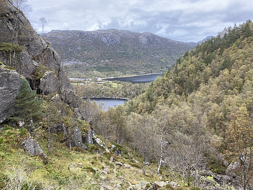 Utsikt frå Lågalia mot Foreneset med Dala- og Liarvatnet