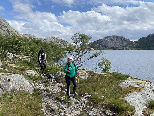 I fint driv langs nordsida av Kvednavatnet