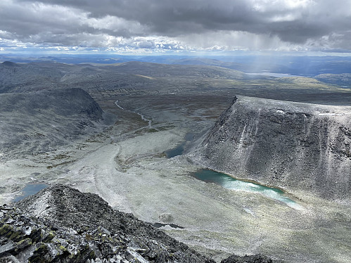 Mot fremre Kaldbekkbotn og det meste av ruta mi fra Spranget