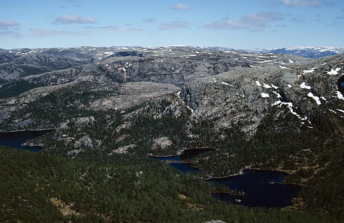 Utsikt frå Godlifjellet mot Godlitjødnane