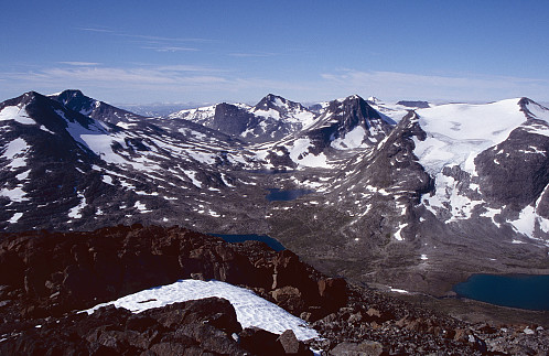 Utsikt i retning Rauddalsbandet og Høgvaglbreen