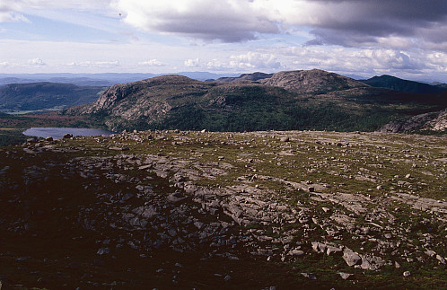 Mot Flatafjellet, Gramsfjellet og Skjørbu