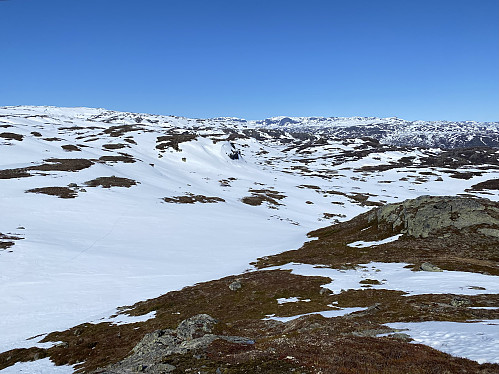 Fra oppunder Grøhovdnuten med tilbakeblikk på ruta mi fra Skåfonnhytta