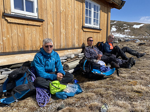 Herlig matpause i hytteveggen