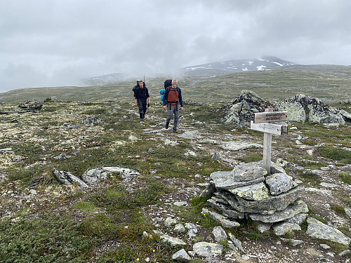 Ved stidelet mot Grøvudalshytta, og vi nærmer oss leirslagning