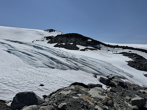 At the edge of the glacier.