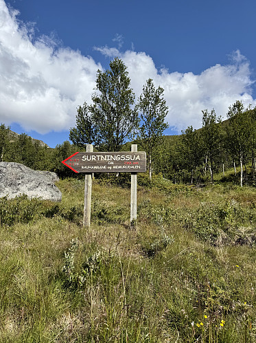 A large sign marks the way...