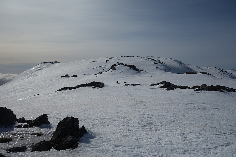 Ryggen på Søre Gullfjellstoppen, ca 1 km ut til Sydpolen