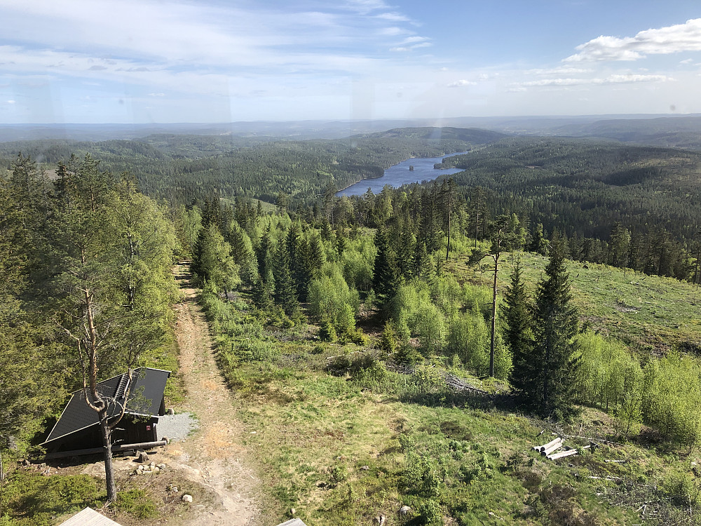 Utsiken fra tårnet mot syd og Hornsjøen