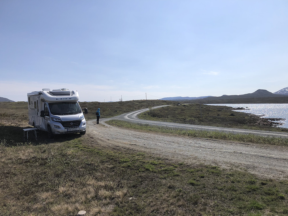Keisaren i bakgrunnen fra overnattingsplassen vår.