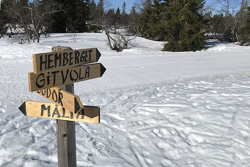 Løypekrysset ved Nordre Ruskåsen