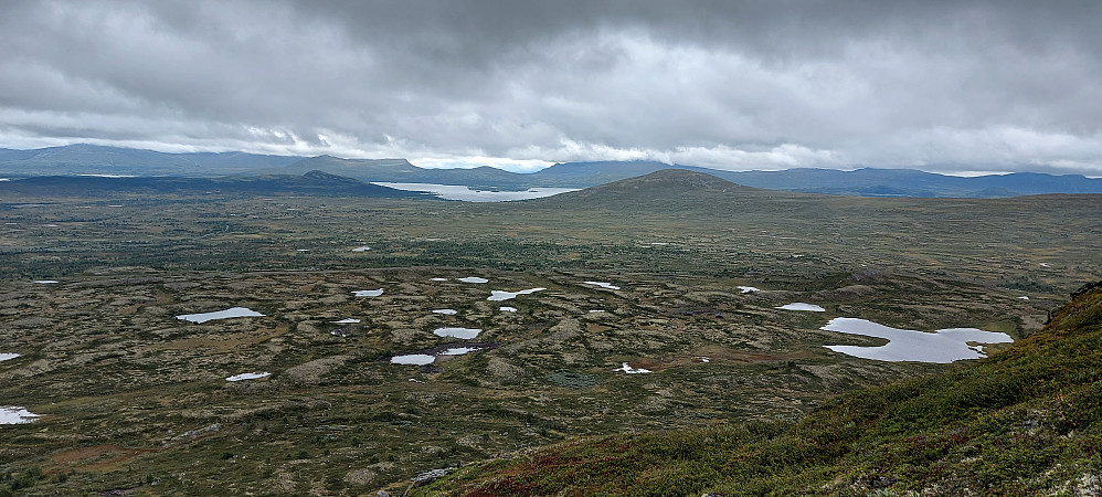 På vei opp lia mot Sørtoppen. Ser over mot Buhø 