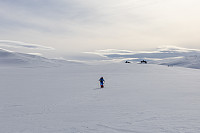 Torsbu i bakgrunnen, på vei over Tordsvannet