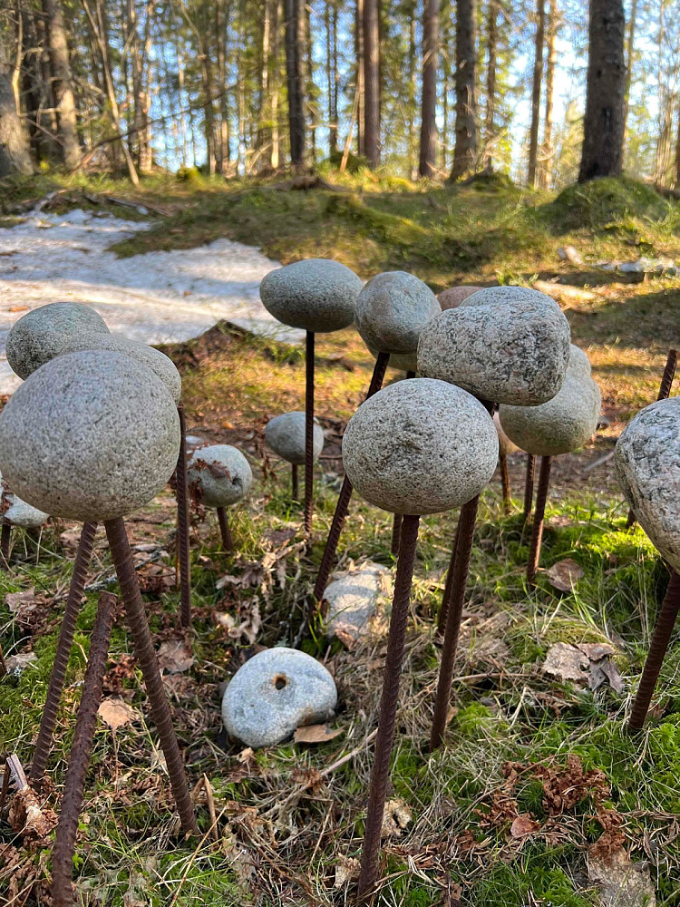 Informative figurer på stien opp til Solobsen
