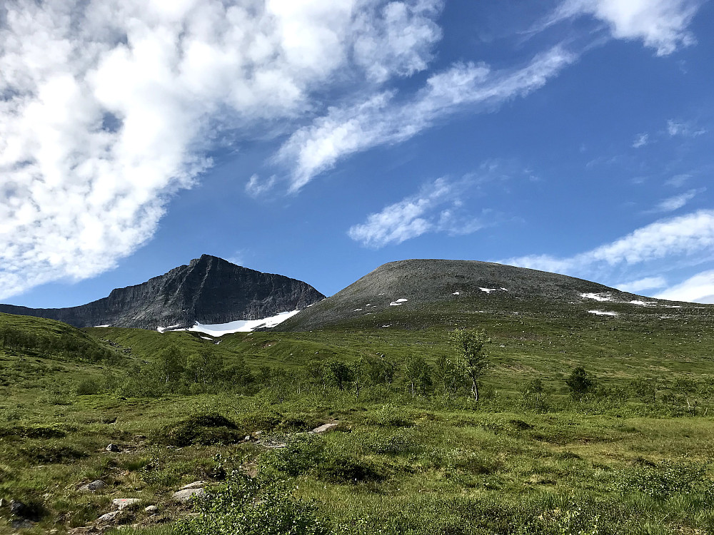 Snøfjellet i sikte på en fantastisk flott dag for topptur.